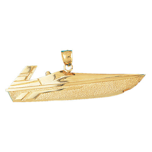 14K GOLD NAUTICAL CHARM - RACING BOAT #1332
