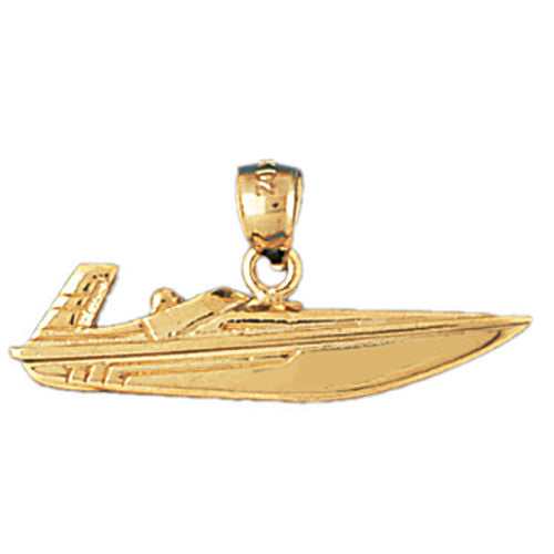 14K GOLD NAUTICAL CHARM - RACING BOAT #1333