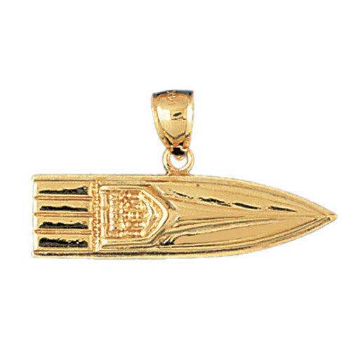 14K GOLD NAUTICAL CHARM - RACING BOAT #1334