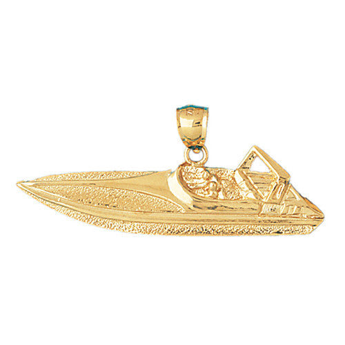 14K GOLD NAUTICAL CHARM - RACING BOAT #1337