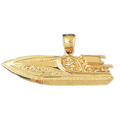 14K GOLD NAUTICAL CHARM - RACING BOAT #1338