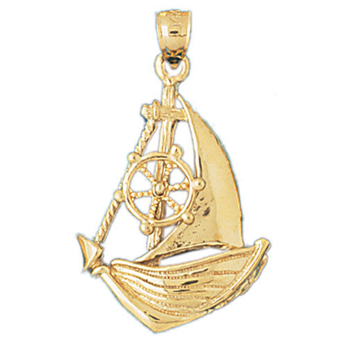 14K GOLD NAUTICAL CHARM - SAILBOAT #1139