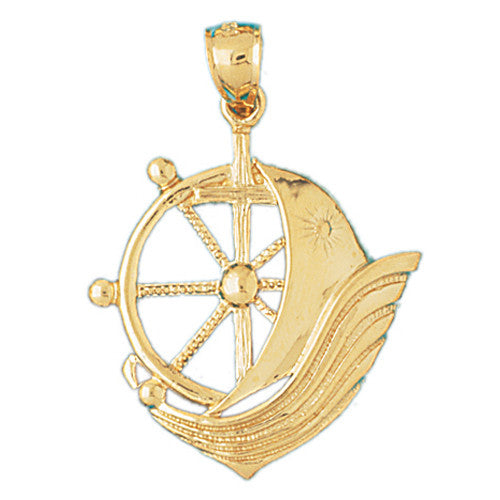 14K GOLD NAUTICAL CHARM - SAILBOAT #1140