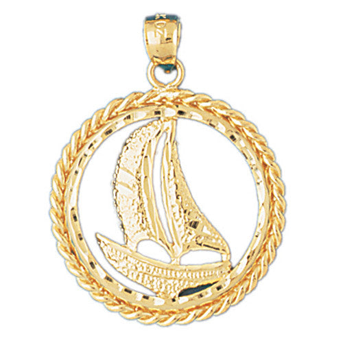 14K GOLD NAUTICAL CHARM - SAILBOAT #1143