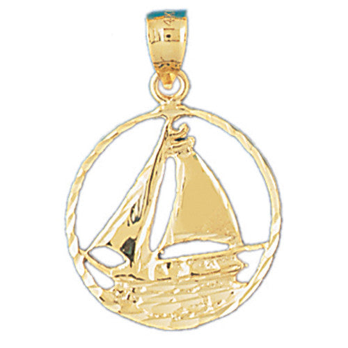 14K GOLD NAUTICAL CHARM - SAILBOAT #1145