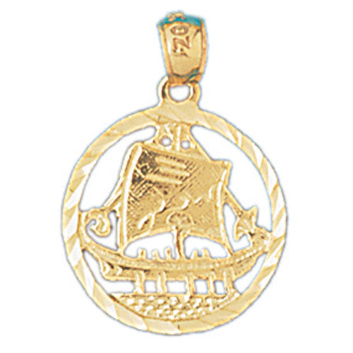 14K GOLD NAUTICAL CHARM - SAILBOAT #1147