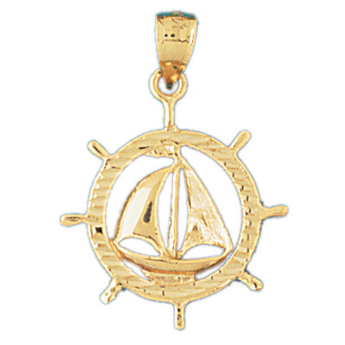 14K GOLD NAUTICAL CHARM - SAILBOAT #1148