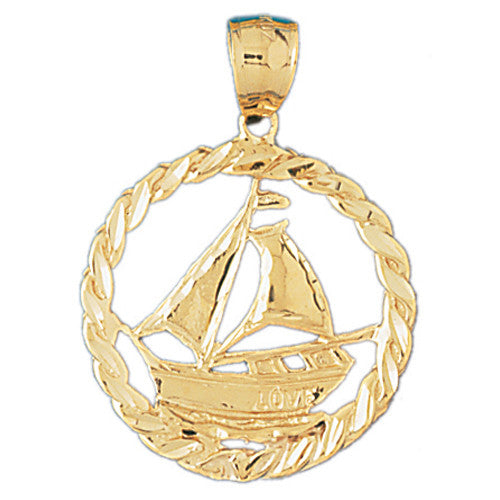 14K GOLD NAUTICAL CHARM - SAILBOAT #1149