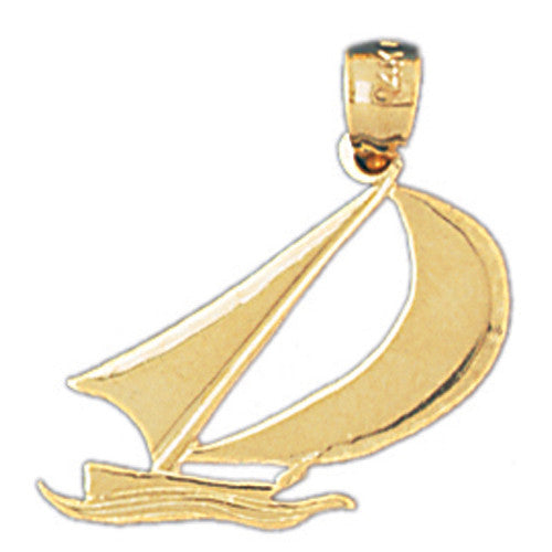14K GOLD NAUTICAL CHARM - SAILBOAT #1151