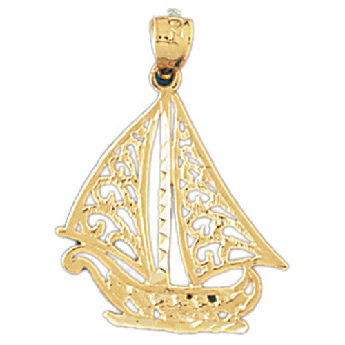 14K GOLD NAUTICAL CHARM - SAILBOAT #1153