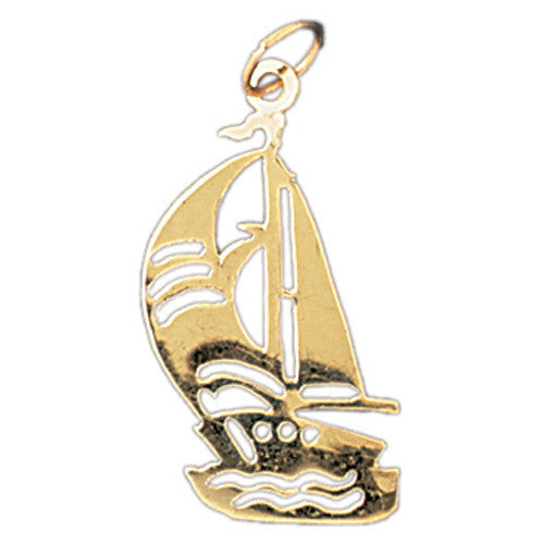 14K GOLD NAUTICAL CHARM - SAILBOAT #1155