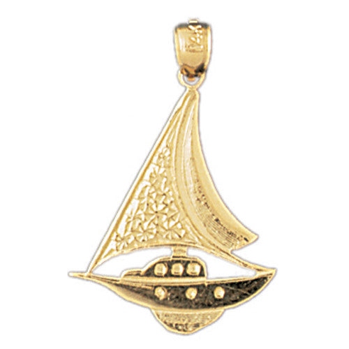 14K GOLD NAUTICAL CHARM - SAILBOAT #1156