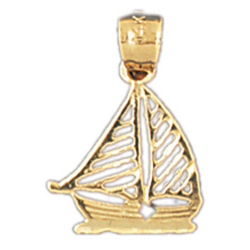 14K GOLD NAUTICAL CHARM - SAILBOAT #1157