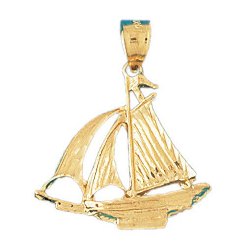 14K GOLD NAUTICAL CHARM - SAILBOAT #1225