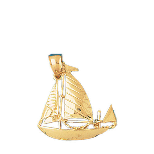 14K GOLD NAUTICAL CHARM - SAILBOAT #1228