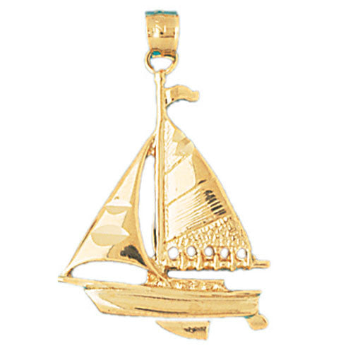 14K GOLD NAUTICAL CHARM - SAILBOAT #1230