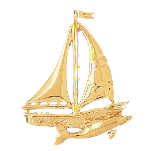 14K GOLD NAUTICAL CHARM - SAILBOAT #1232