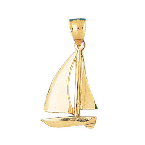 14K GOLD NAUTICAL CHARM - SAILBOAT #1234