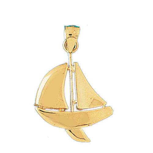 14K GOLD NAUTICAL CHARM - SAILBOAT #1238