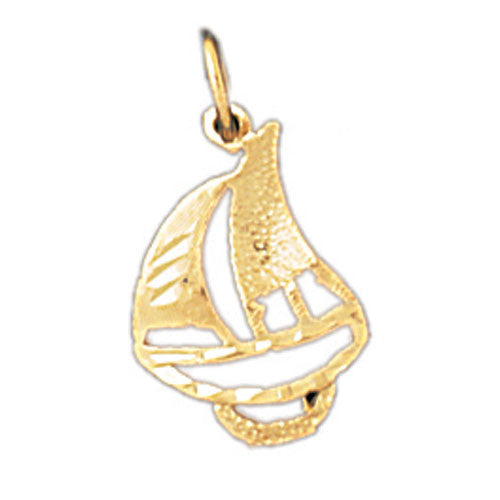 14K GOLD NAUTICAL CHARM - SAILBOAT #1254