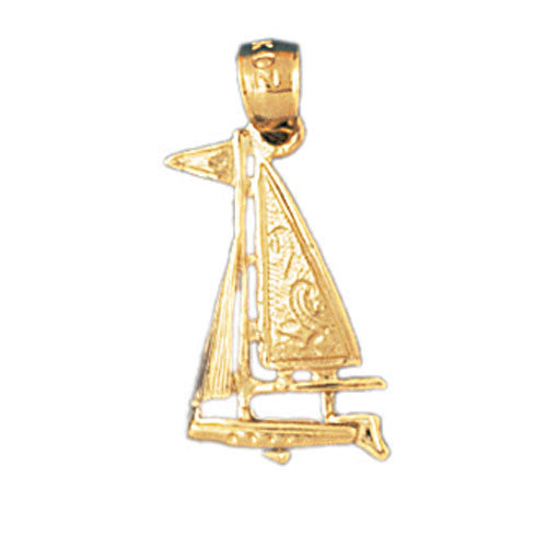 14K GOLD NAUTICAL CHARM - SAILBOAT #1257