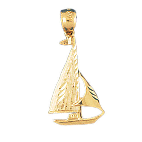 14K GOLD NAUTICAL CHARM - SAILBOAT #1258