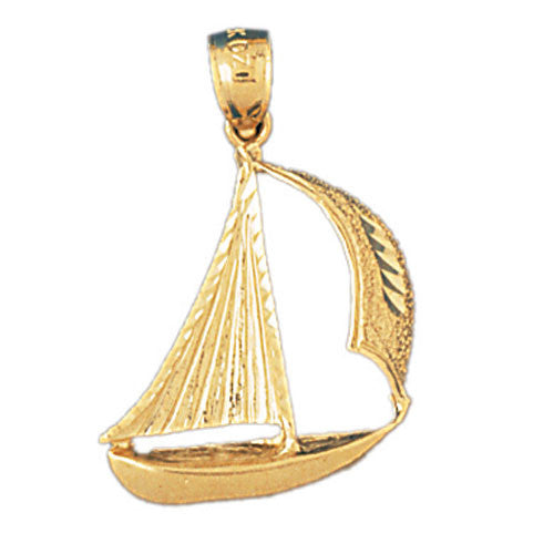 14K GOLD NAUTICAL CHARM - SAILBOAT #1259