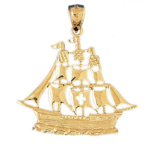14K GOLD NAUTICAL CHARM - SAILBOAT #1263