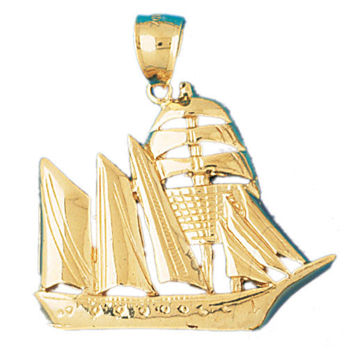 14K GOLD NAUTICAL CHARM - SAILBOAT #1264