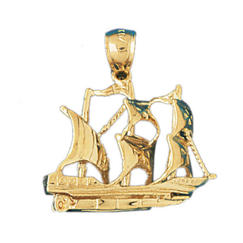 14K GOLD NAUTICAL CHARM - SAILBOAT #1266