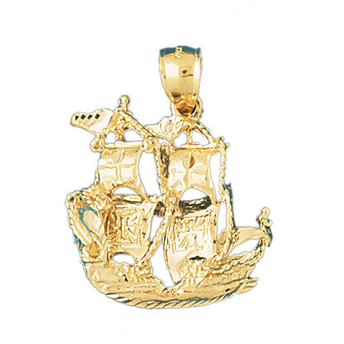 14K GOLD NAUTICAL CHARM - SAILBOAT #1275