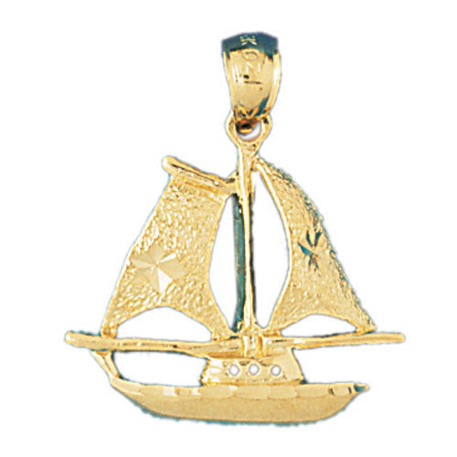14K GOLD NAUTICAL CHARM - SAILBOAT #1283