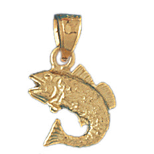 14K GOLD NAUTICAL CHARM - SALMON #587