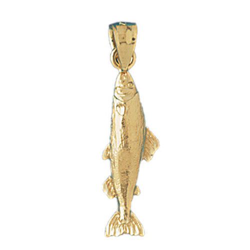 14K GOLD NAUTICAL CHARM - SALMON #593