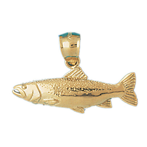 14K GOLD NAUTICAL CHARM - SALMON #594