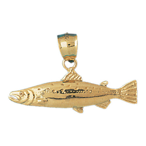 14K GOLD NAUTICAL CHARM - SALMON #595