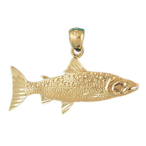 14K GOLD NAUTICAL CHARM - SALMON #598