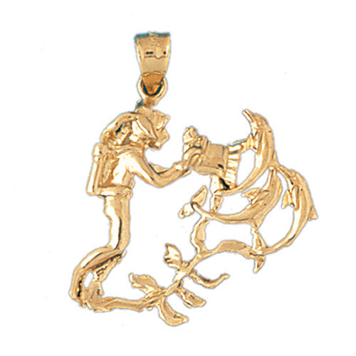 14K GOLD NAUTICAL CHARM - SCUBA #1399