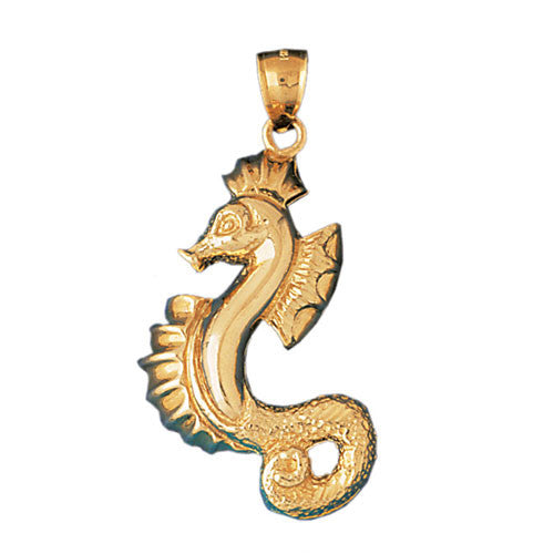 14K GOLD NAUTICAL CHARM - SEAHORSE #931