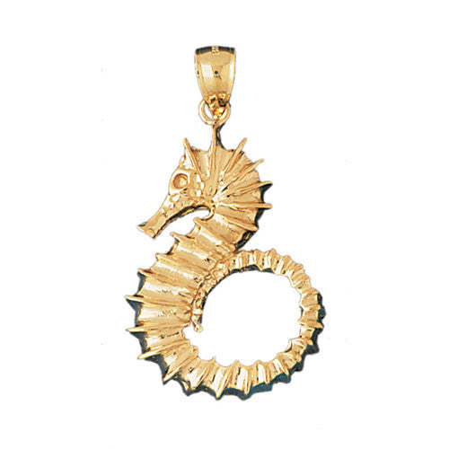 14K GOLD NAUTICAL CHARM - SEAHORSE #932