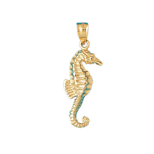 14K GOLD NAUTICAL CHARM - SEAHORSE #942