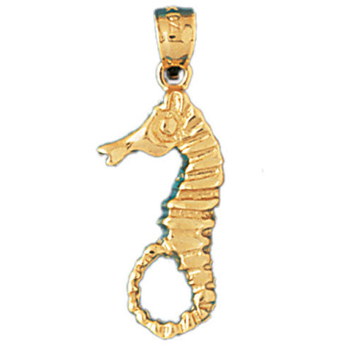 14K GOLD NAUTICAL CHARM - SEAHORSE #956