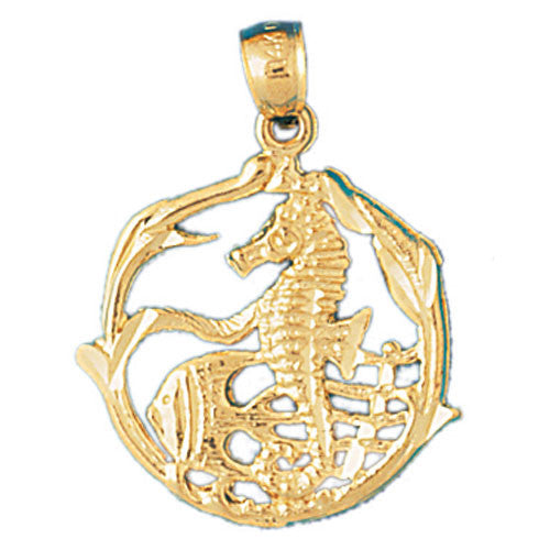 14K GOLD NAUTICAL CHARM - SEAHORSE #960
