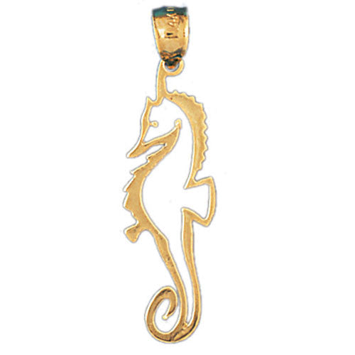 14K GOLD NAUTICAL CHARM - SEAHORSE #962