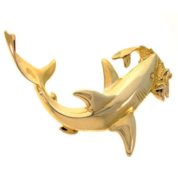 14K GOLD NAUTICAL CHARM - SHARK #896
