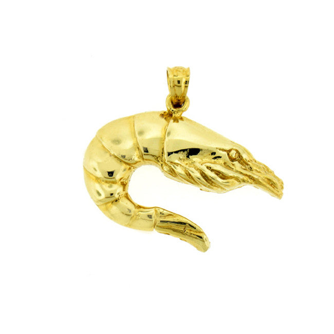 14K GOLD NAUTICAL CHARM - SHRIMP #1030