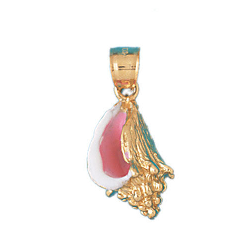 14K GOLD NAUTICAL ENAMELED CHARM - SHELL #1554