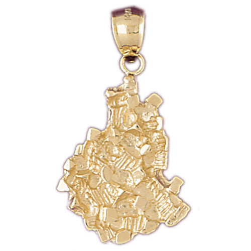 Beautiful 14k Gold Nugget Charm Pendant #5759