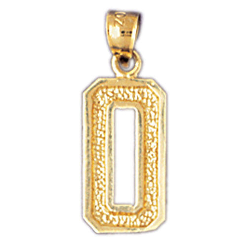 14K GOLD NUMERAL CHARM - 0 #9547