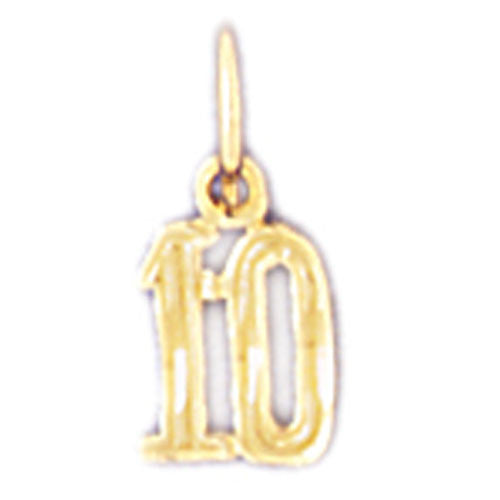 14K GOLD NUMERAL CHARM - #10 #9540